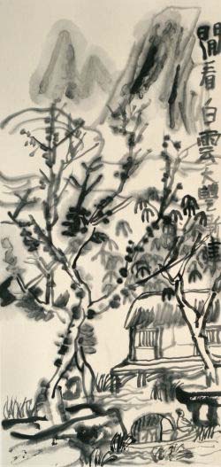 Zhu Xinjian: Looking at the clouds (Quelle: Galerie 99, Aschaffenburg)