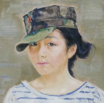 Feng Jiali: Portrait (�l auf Leinwand); Quelle: Galerie 99, Aschaffenburg